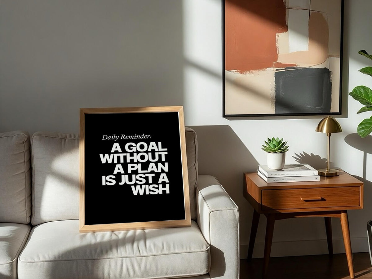 Daily Reminder Poster | Powerful Black Wall Art | Motivational Quote Print | Mindset Decor | Bold Typography Design