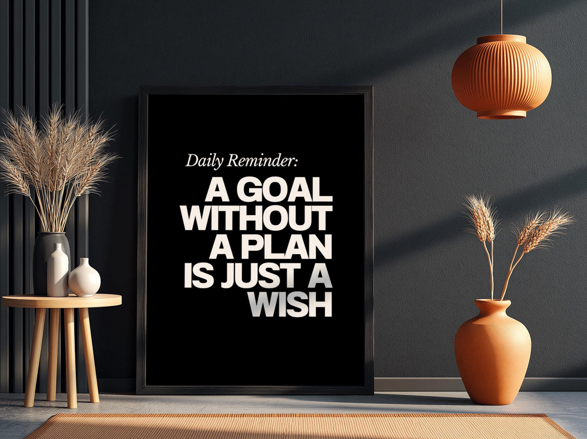 Daily Reminder Poster | Powerful Black Wall Art | Motivational Quote Print | Mindset Decor | Bold Typography Design