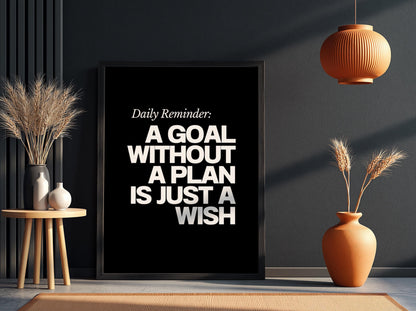 Daily Reminder Poster | Powerful Black Wall Art | Motivational Quote Print | Mindset Decor | Bold Typography Design