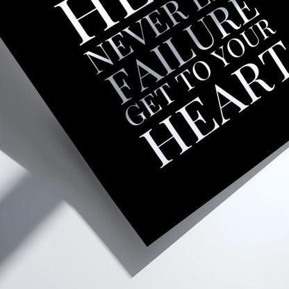 Head Heart Poster | Powerful Black Wall Art | Motivational Quote Print | Mindset Balance Decor | Bold Typography Design