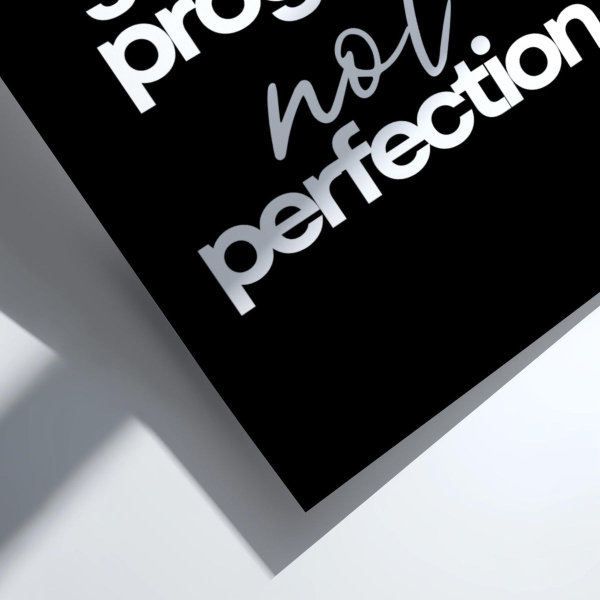 Not Perfection Poster | Powerful Black Wall Art | Motivational Quote Print | Growth Mindset Decor | Bold Typography Design