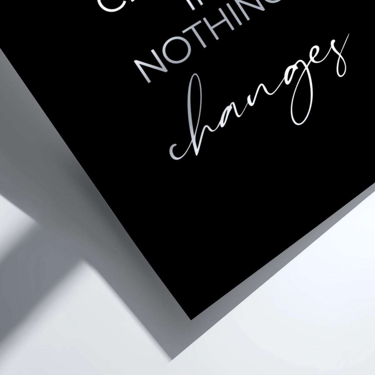 Nothing Changes If Nothing Changes Poster | Powerful Black Wall Art | Motivational Quote Print | Action Mindset Decor | Bold Typography