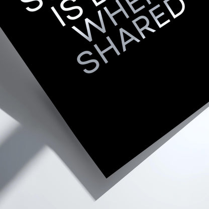 Success Is Best When Shared Poster | Powerful Black Wall Art | Motivational Quote Print | Leadership Decor | Bold Typography Design