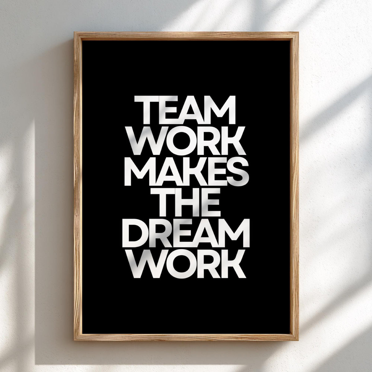 Team Work Poster | Powerful Black Wall Art | Motivational Quote Print | Collaboration Mindset Decor | Bold Typography Design