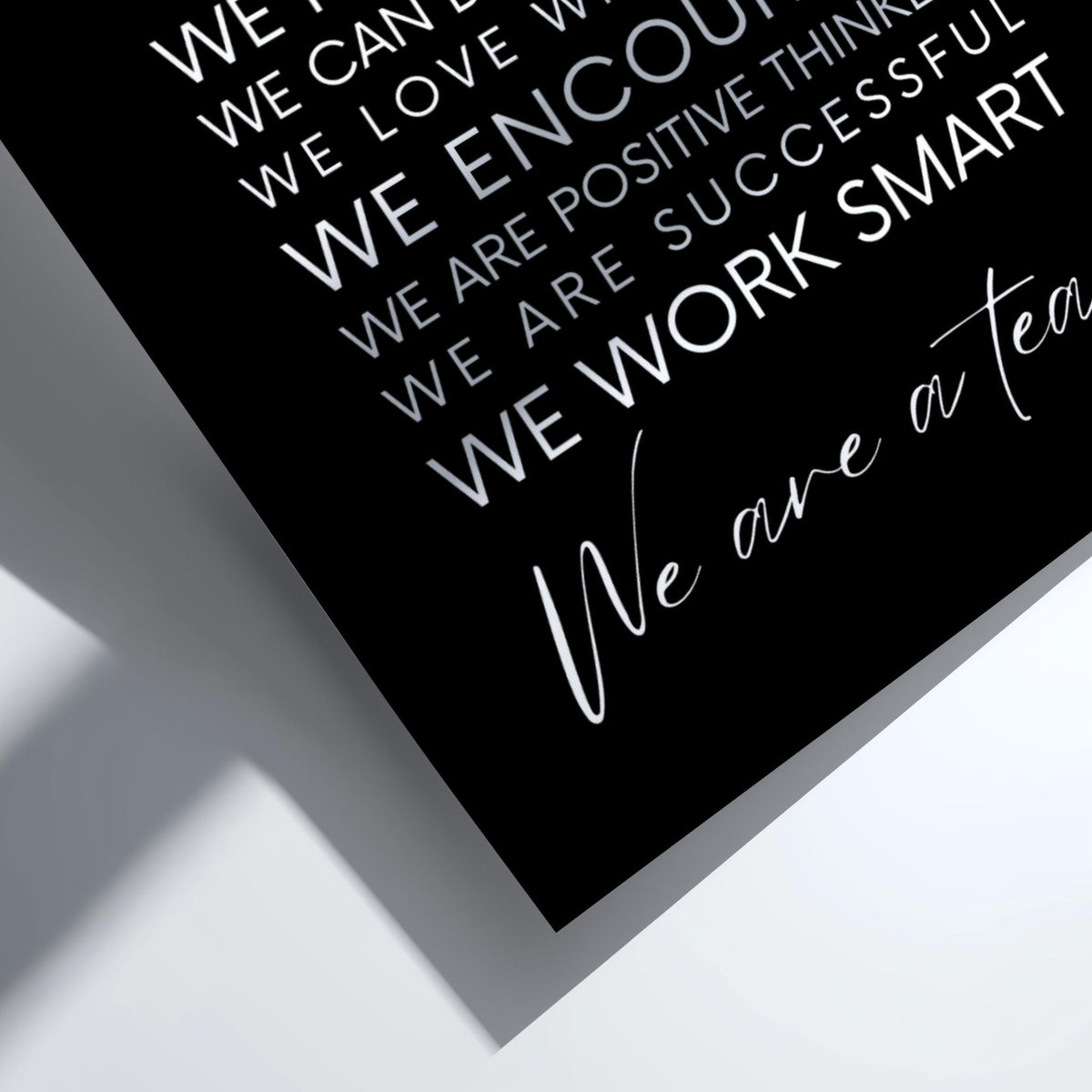 We Are A Team Poster | Powerful Black Wall Art | Motivational Quote Print | Teamwork Decor | Bold Typography Design