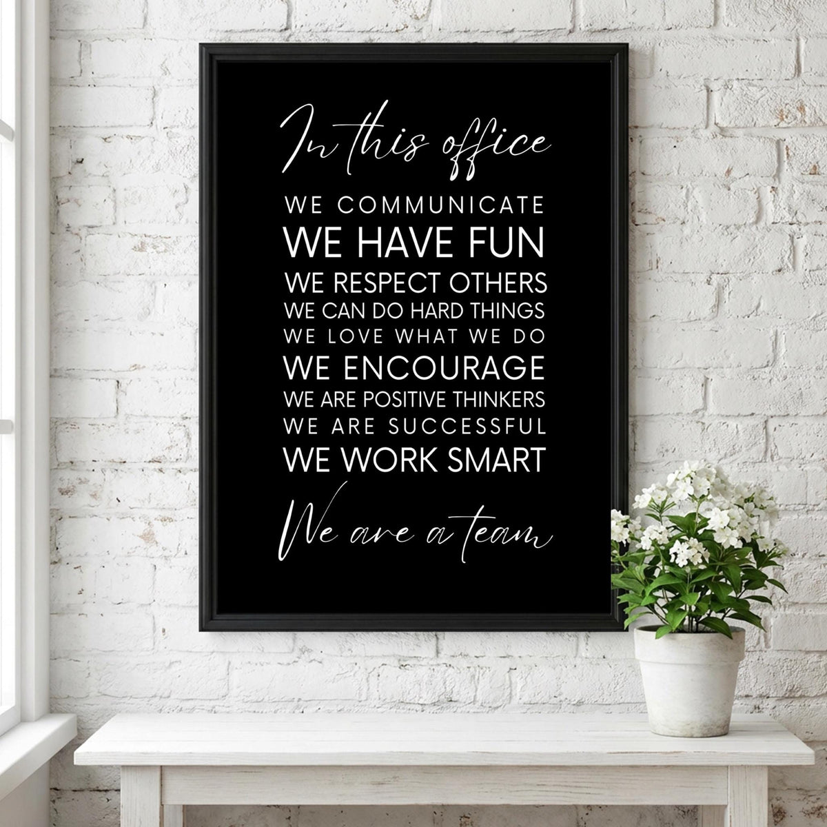 We Are A Team Poster | Powerful Black Wall Art | Motivational Quote Print | Teamwork Decor | Bold Typography Design