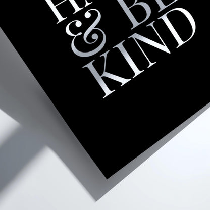 Work Hard & Be Kind Poster | Powerful Black Wall Art | Motivational Quote Print | Mindset Decor | Bold Typography Design