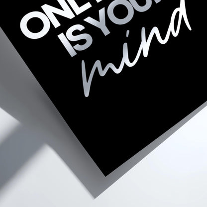 Your Only Limit Is Your Mind Poster | Powerful Black Wall Art | Motivational Quote Print | Mindset Decor | Bold Typography Design