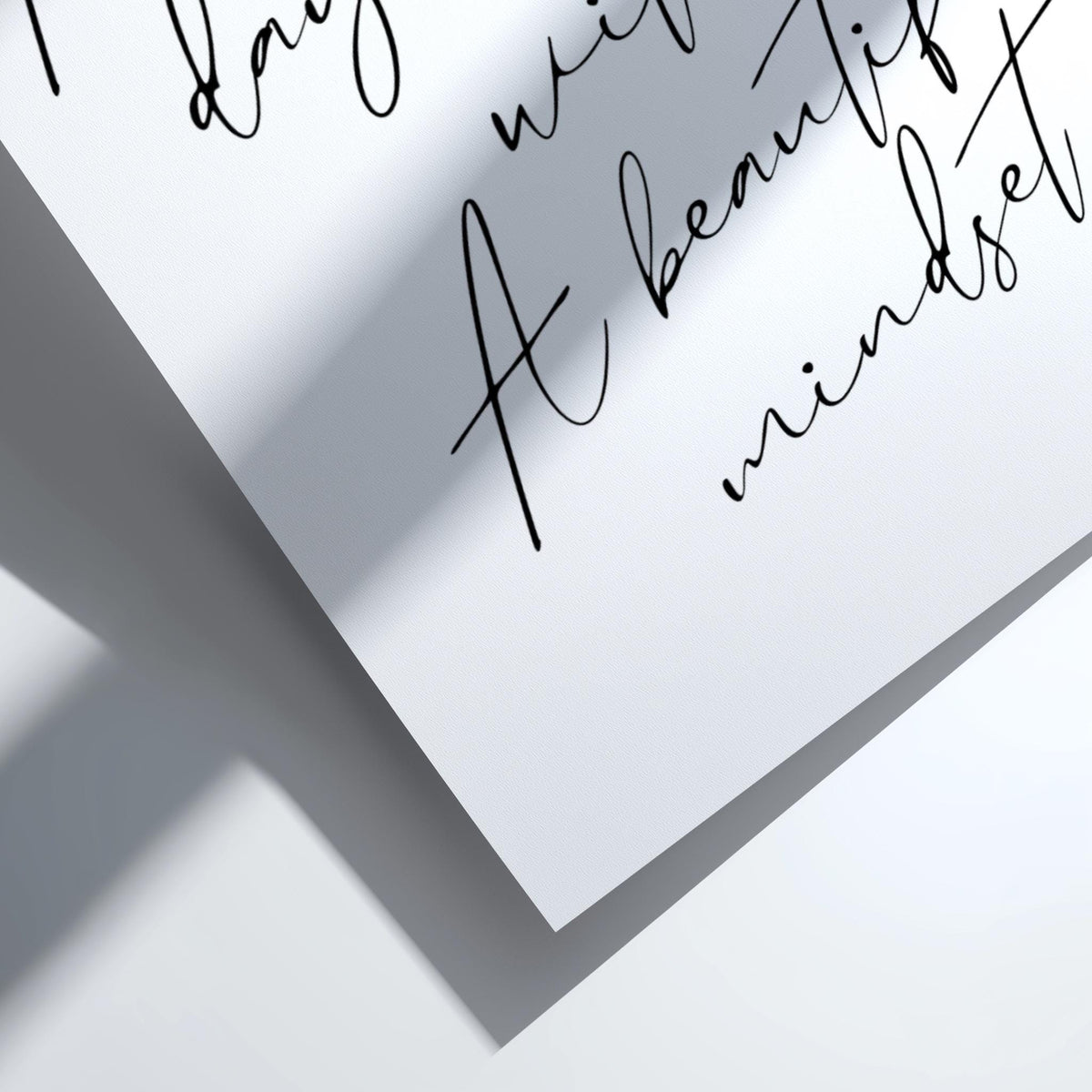 A Beautiful Day Begins Poster | Powerful White Wall Art | Motivational Quote Print | Minimalist Mindset Decor | Bold Typography Design