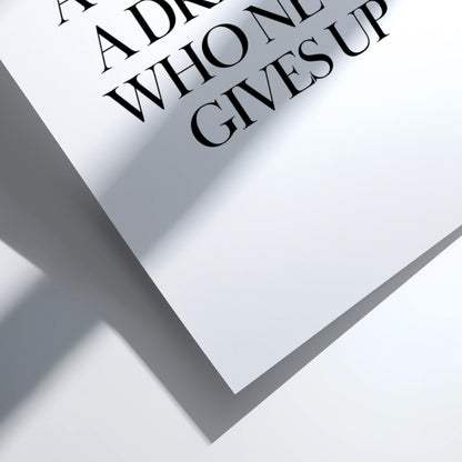 A Winner Is A Dreamer Poster | Powerful White Wall Art | Motivational Quote Print | Success Mindset Decor | Bold Typography Design