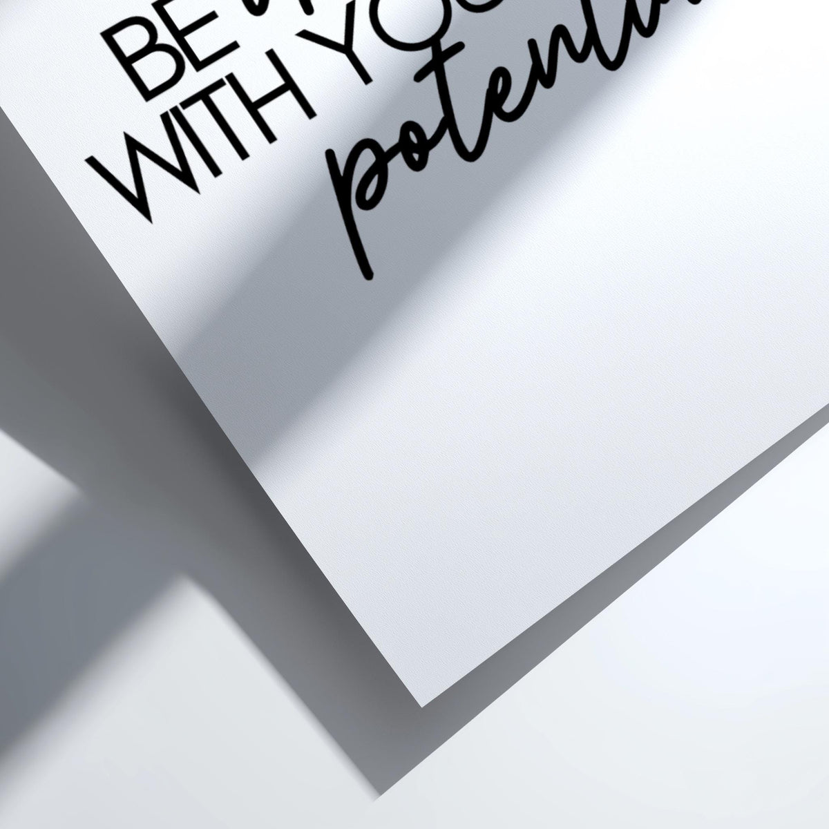 Be Obsessed With Your Own Potential Poster | Powerful White Wall Art | Motivational Quote Print | Bold Typography Decor
