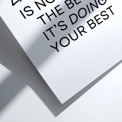 Excellence Poster | Powerful White Wall Art | Motivational Quote Print | Mindset Decor | Bold Typography Design