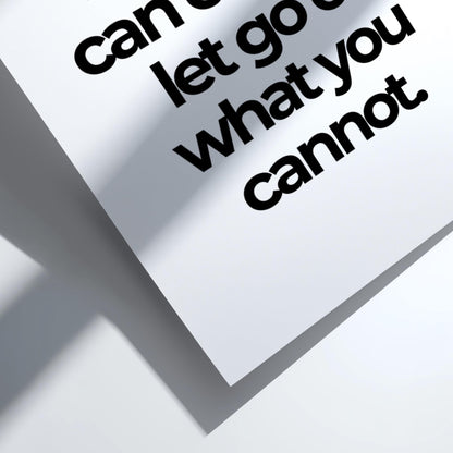 Focus On What You Can Control Poster | Powerful White Wall Art | Motivational Quote Print | Mindset Decor | Bold Typography Design