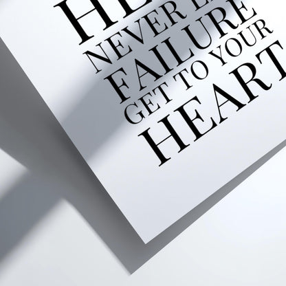 Head Heart Poster | Powerful White Wall Art | Motivational Quote Print | Mindset Balance Decor | Bold Typography Design
