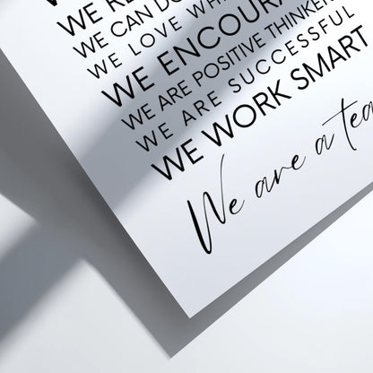 In This Office Poster | Powerful White Wall Art | Motivational Quote Print | Work Ethic Decor | Bold Typography Design