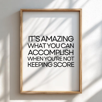 It's Amazing Poster | Powerful White Wall Art Print | Positive Motivational Quote | Minimalist Home & Office Decor