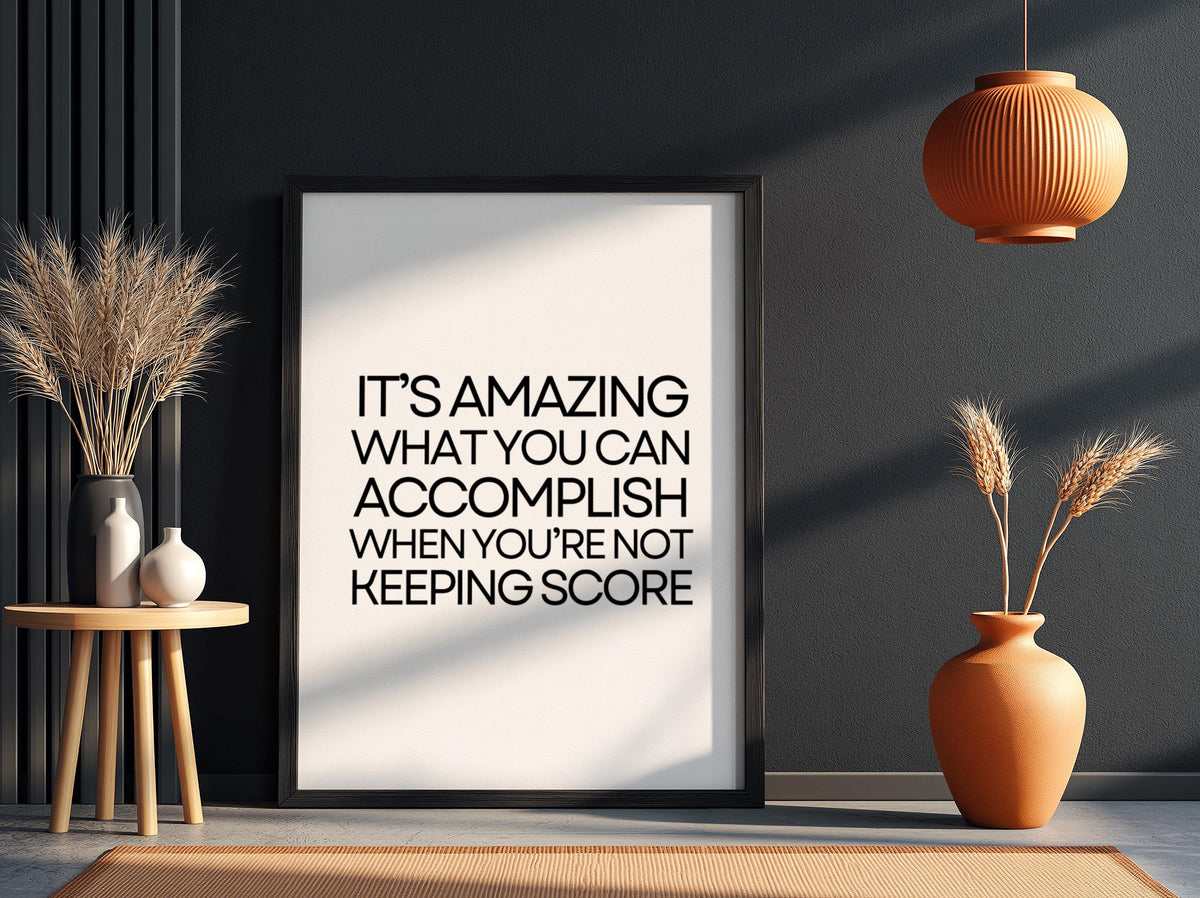 It's Amazing Poster | Powerful White Wall Art Print | Positive Motivational Quote | Minimalist Home & Office Decor
