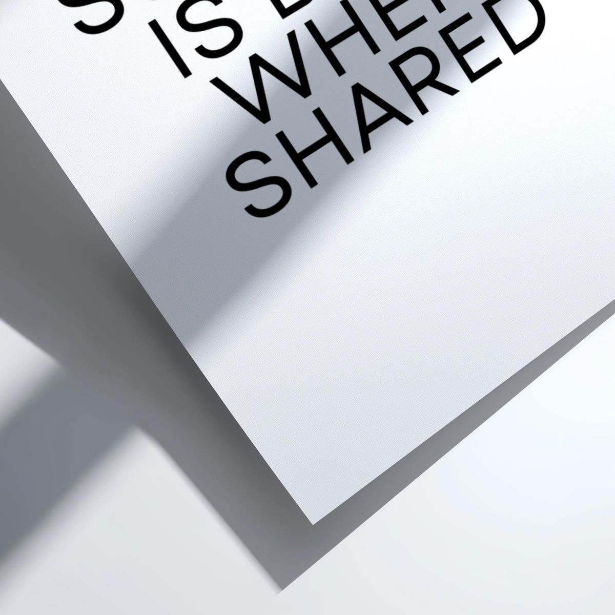 Success Is Best When Shared Poster | White Minimalist Wall Art Print | Motivational Quote | Teamwork & Leadership Decor