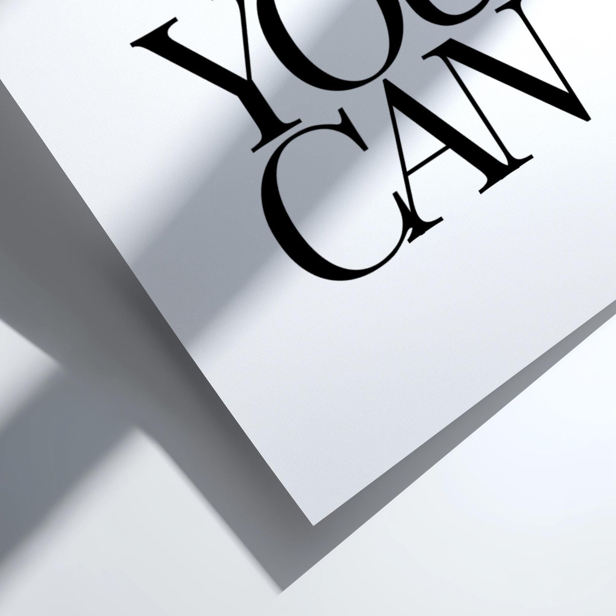 Yes You Can Poster | White Minimalist Wall Art Print | Motivational Quote | Confidence & Mindset Decor | Clean Typography Design