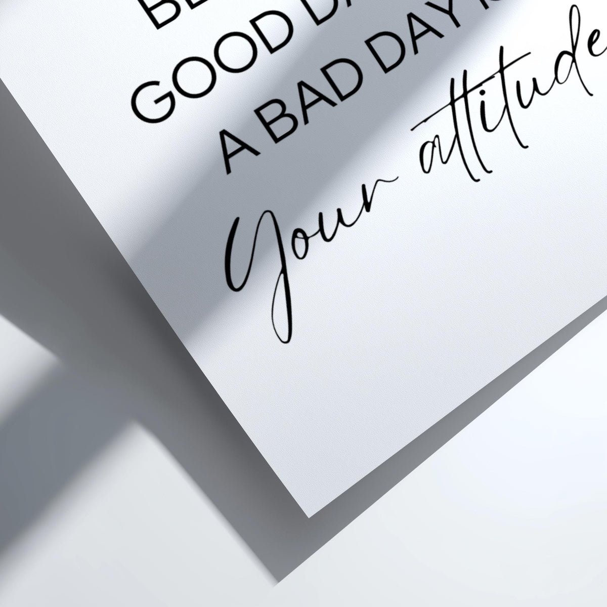 Your Attitude Poster | White Minimalist Wall Art Print | Motivational Quote | Mindset & Personal Growth Decor | Clean Typography Design