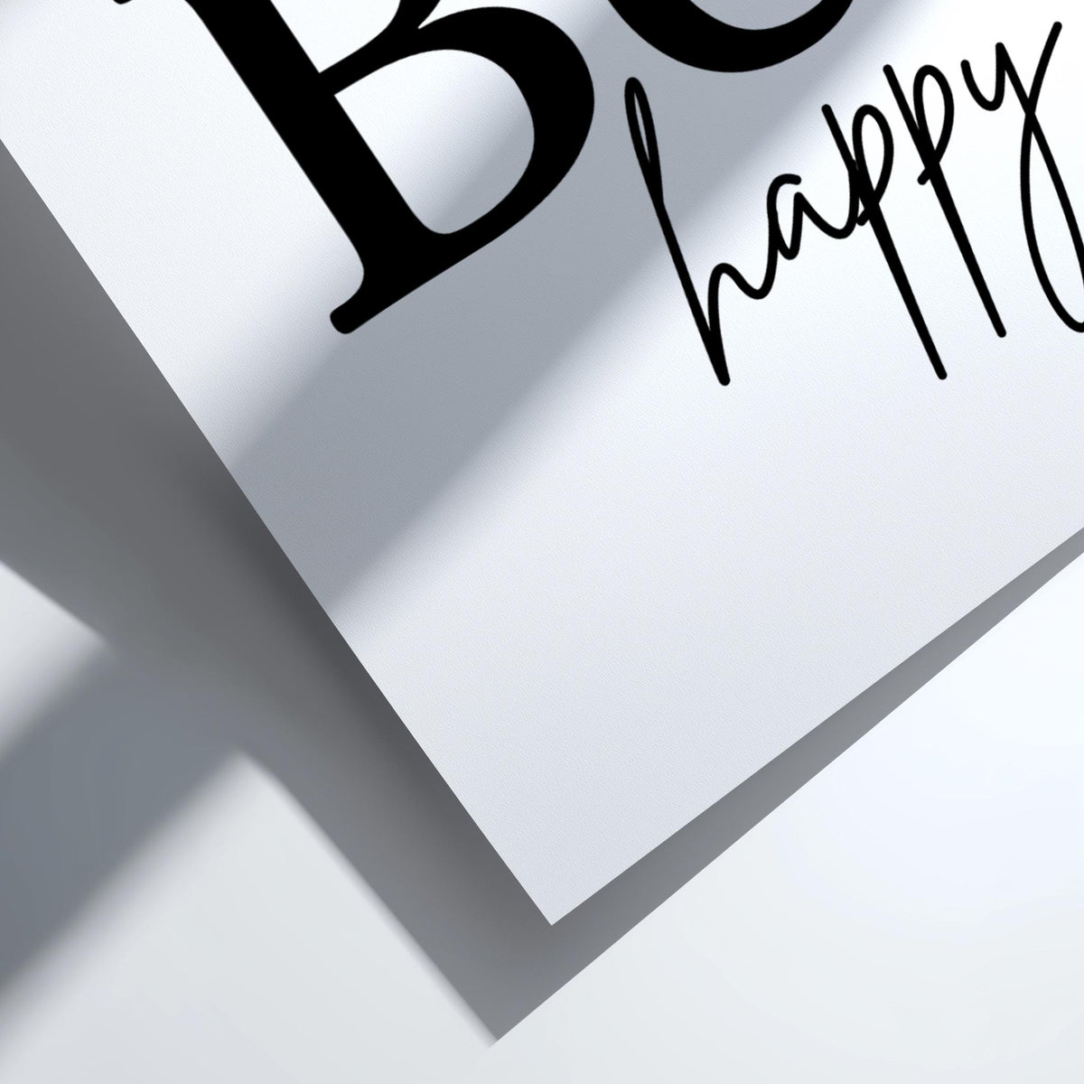 Be Happy Poster | Minimalist Wall Art Print | Modern Typography Quote | Neutral Home Decor | Scandinavian Style Artwork