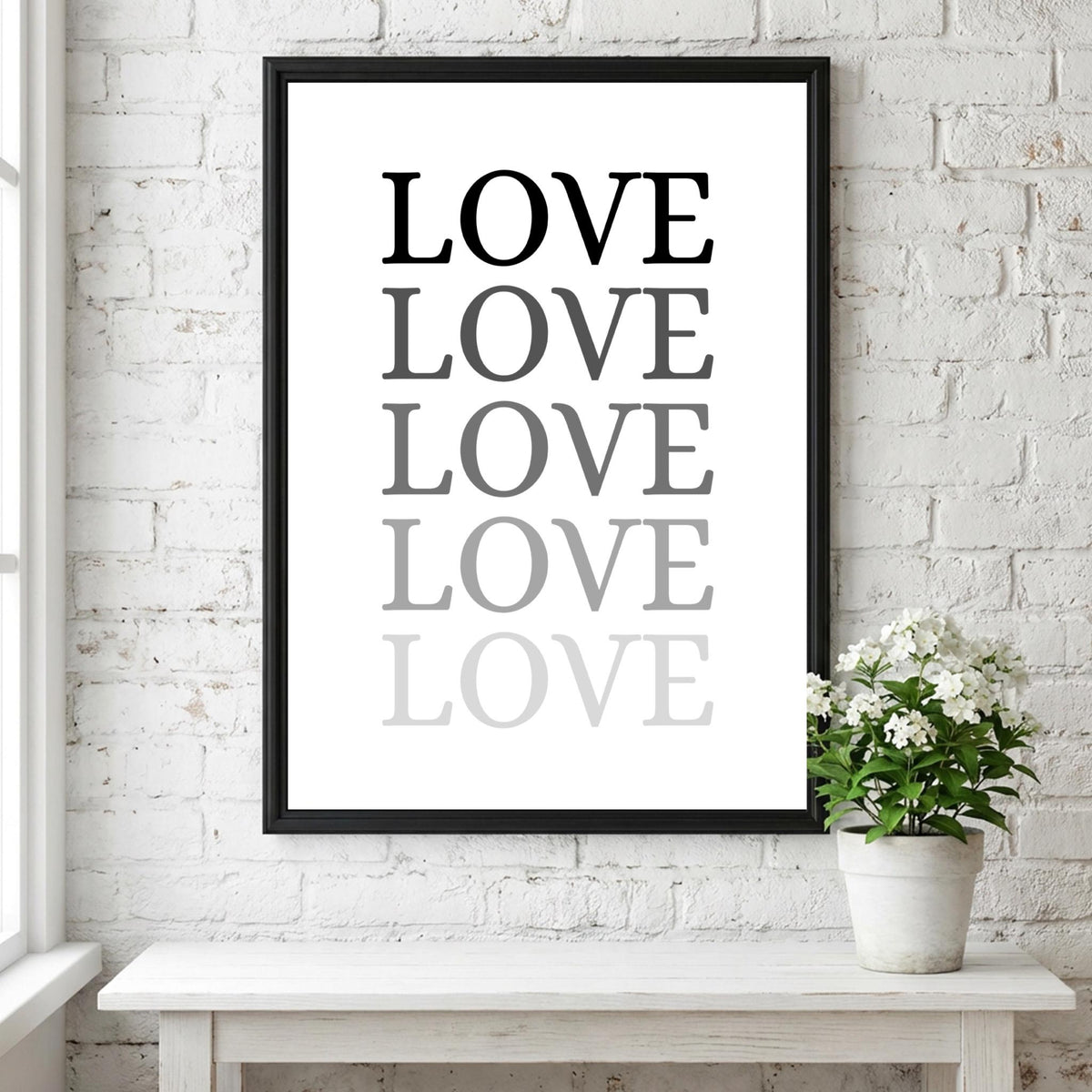 Love Poster | Minimalist Wall Art Print | Modern Typography Quote | Romantic Home Decor | Scandinavian Style Artwork