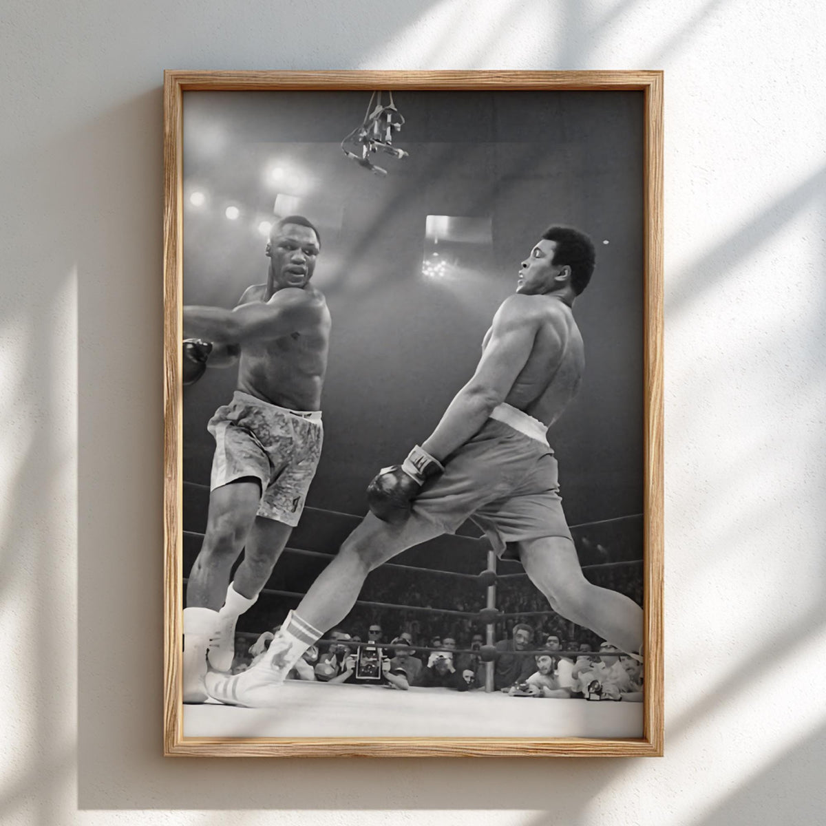 Legendary Boxing Match Poster | Black and White Sports Photography Print | Vintage Fight Wall Art | Monochrome Athletic Decor