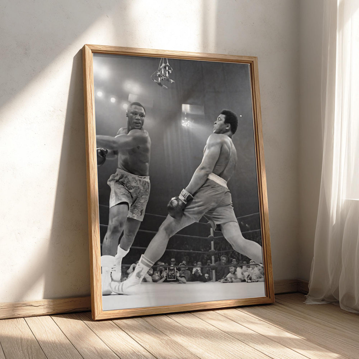 Legendary Boxing Match Poster | Black and White Sports Photography Print | Vintage Fight Wall Art | Monochrome Athletic Decor