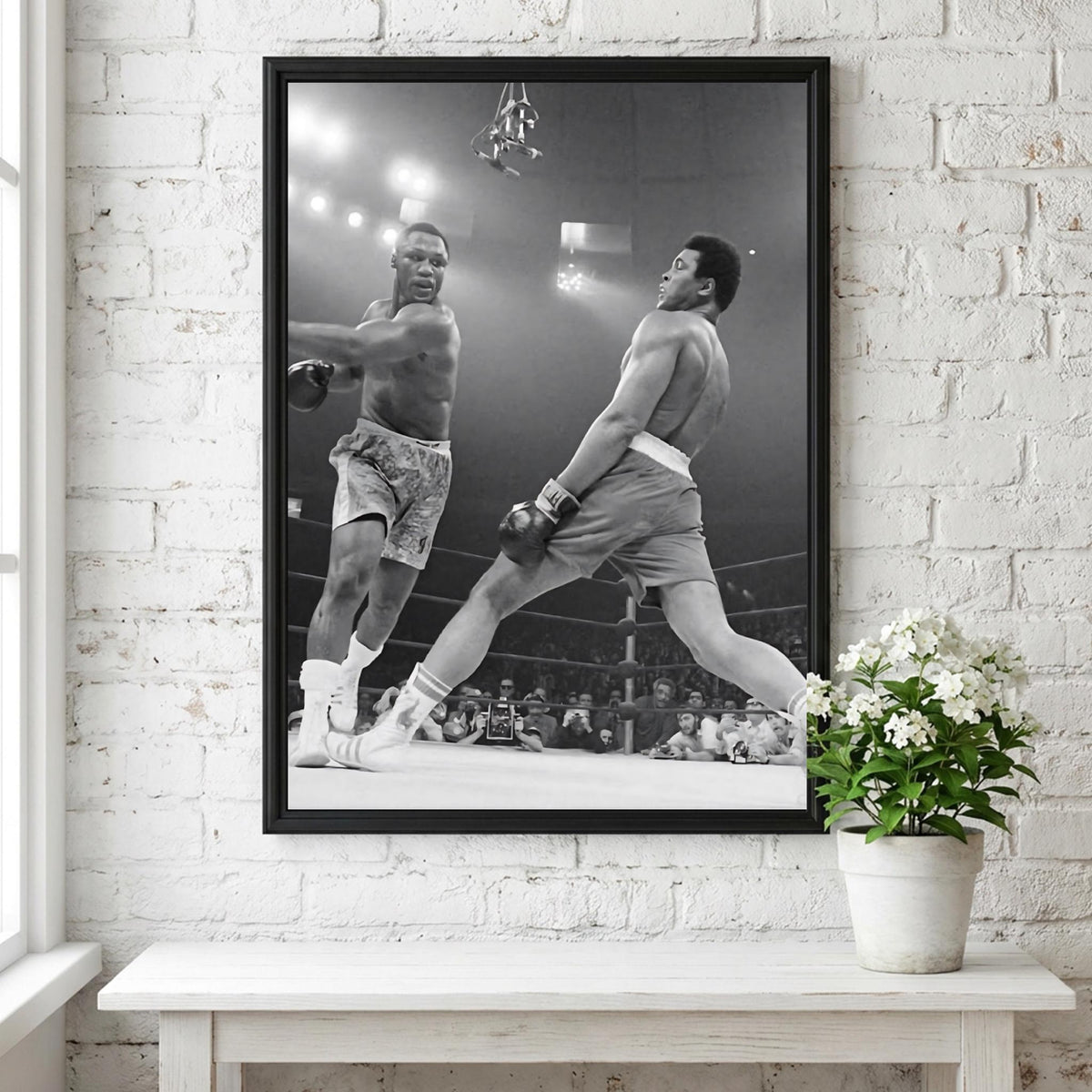 Legendary Boxing Match Poster | Black and White Sports Photography Print | Vintage Fight Wall Art | Monochrome Athletic Decor