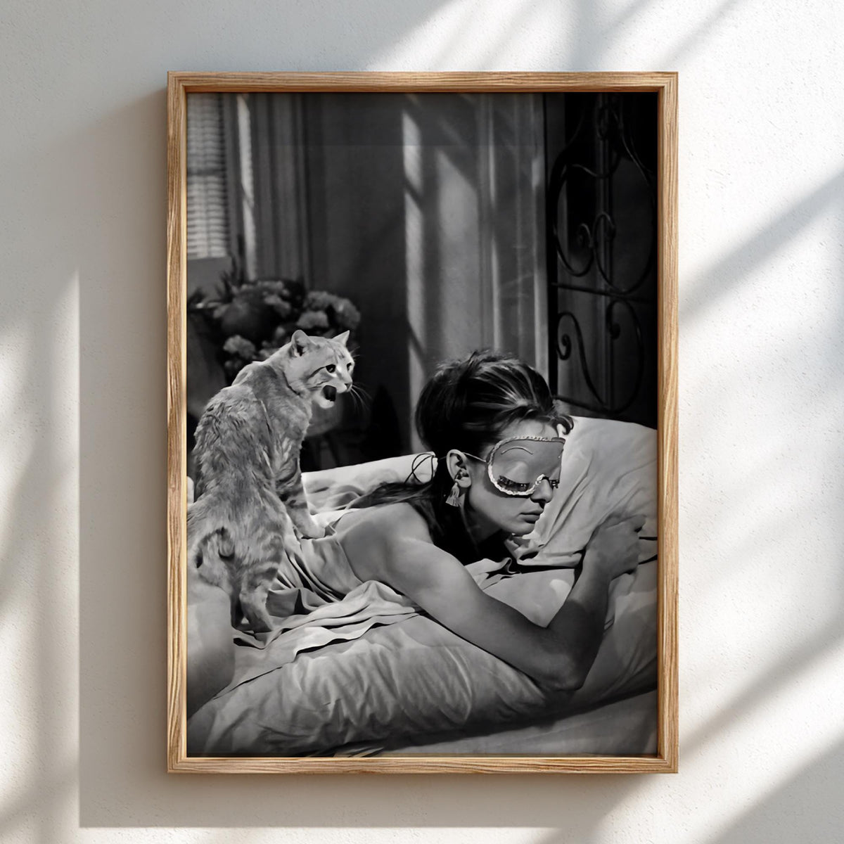 Vintage Cat Scene Poster | Black and White Photography Print | Classic Cinema Style Wall Art | Retro Home Decor Artwork
