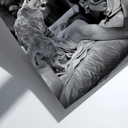 Vintage Cat Scene Poster | Black and White Photography Print | Classic Cinema Style Wall Art | Retro Home Decor Artwork