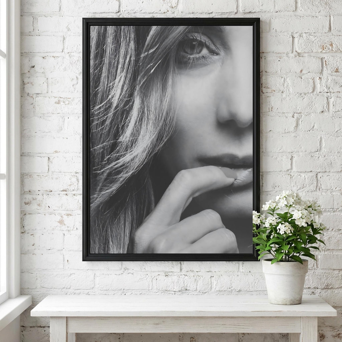 Close Up Eye Portrait Poster | Black and White Photography Print | Abstract Face Detail Wall Art | Modern Monochrome Decor