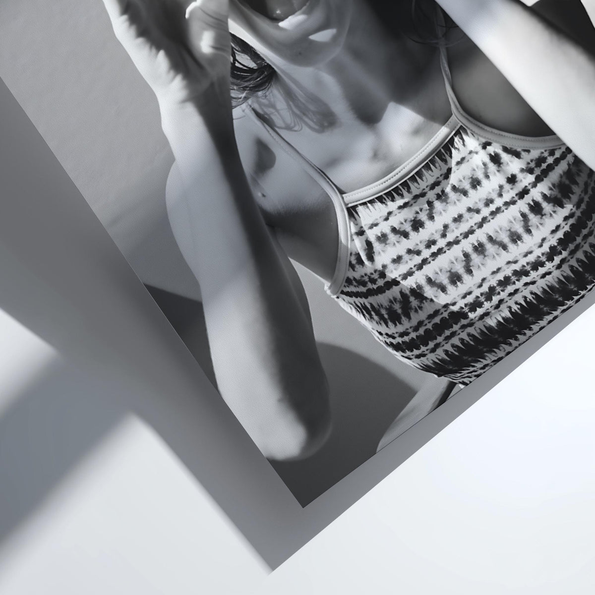 Girl With Citrus Slice Eyes Poster | Black and White Photography Print | Vintage Portrait Wall Art | Retro Fashion Photography Decor