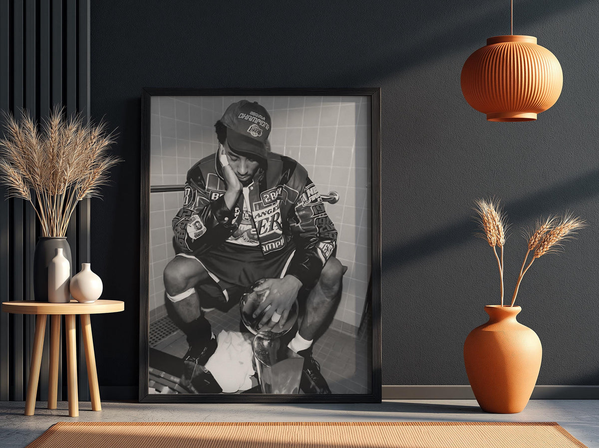 Basketball Legend Championship Trophy Poster | Black and White Photography Print | Vintage Basketball Wall Art | Sports Legend Decor