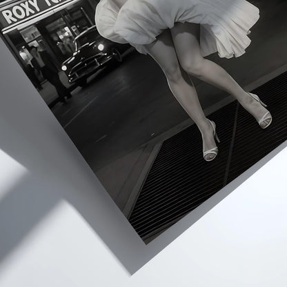 Vintage Marilyn Monroe Subway Scene Poster | Black and White Photography Print | Retro Glamour Wall Art | Classic Fashion Decor