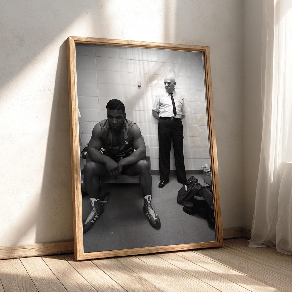 Boxing Locker Room Poster | Black and White Photography Print | Vintage Sports Wall Art | Retro Boxing Decor