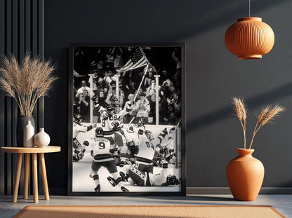 Ice Celebration Poster | Black and White Photography Print | Vintage Winter Sports Wall Art | Retro Action Photography Decor