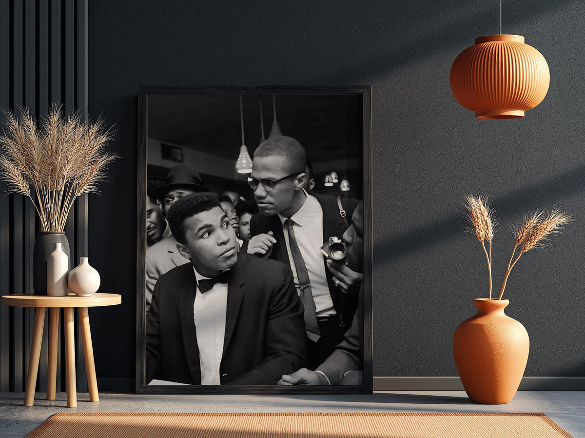 Historic Boxer And Activist Portrait Poster | Black and White Photography Print | Vintage History Wall Art | Retro Documentary Decor