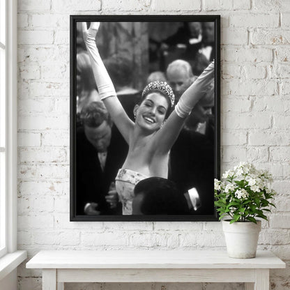 Royal Portrait Scene Poster | Black and White Photography Print | Vintage Cinema Style Wall Art | Retro Elegant Decor