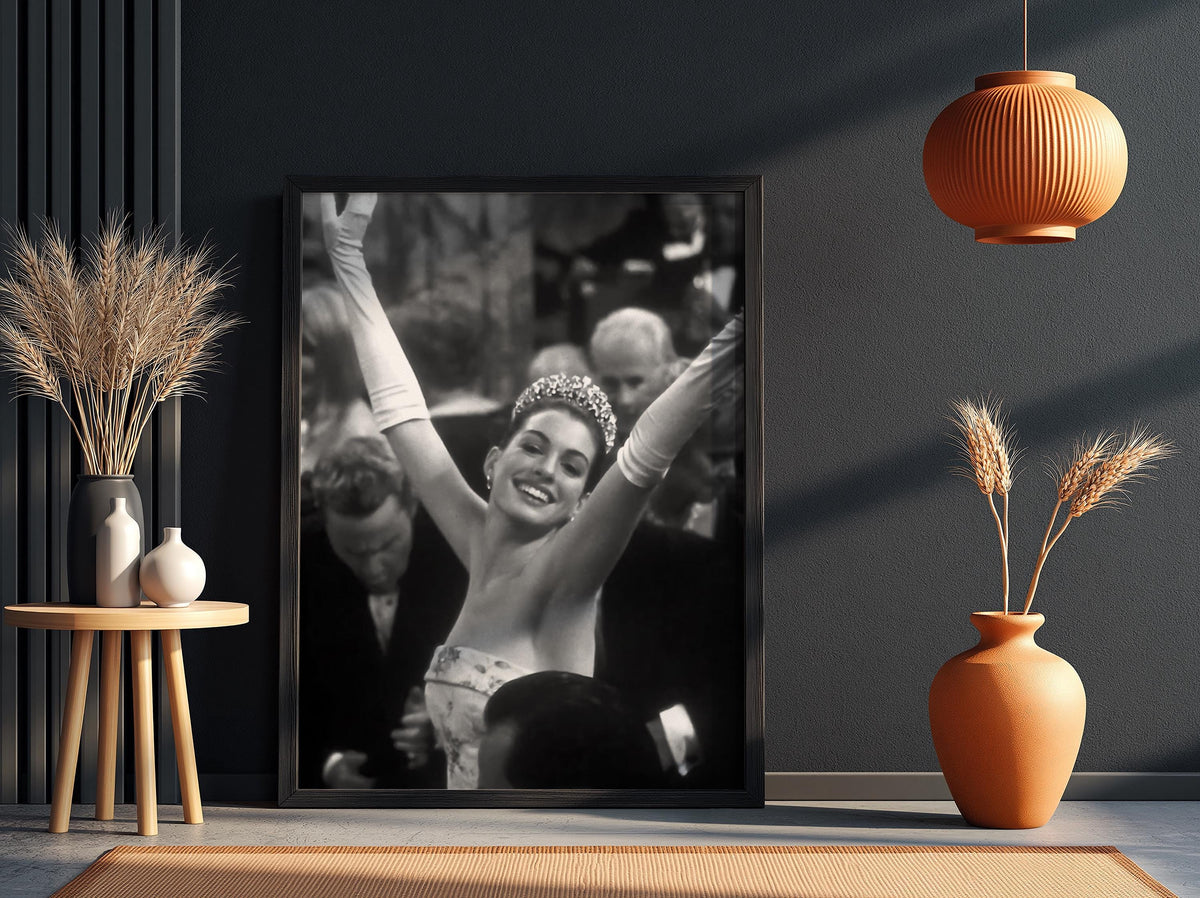Royal Portrait Scene Poster | Black and White Photography Print | Vintage Cinema Style Wall Art | Retro Elegant Decor