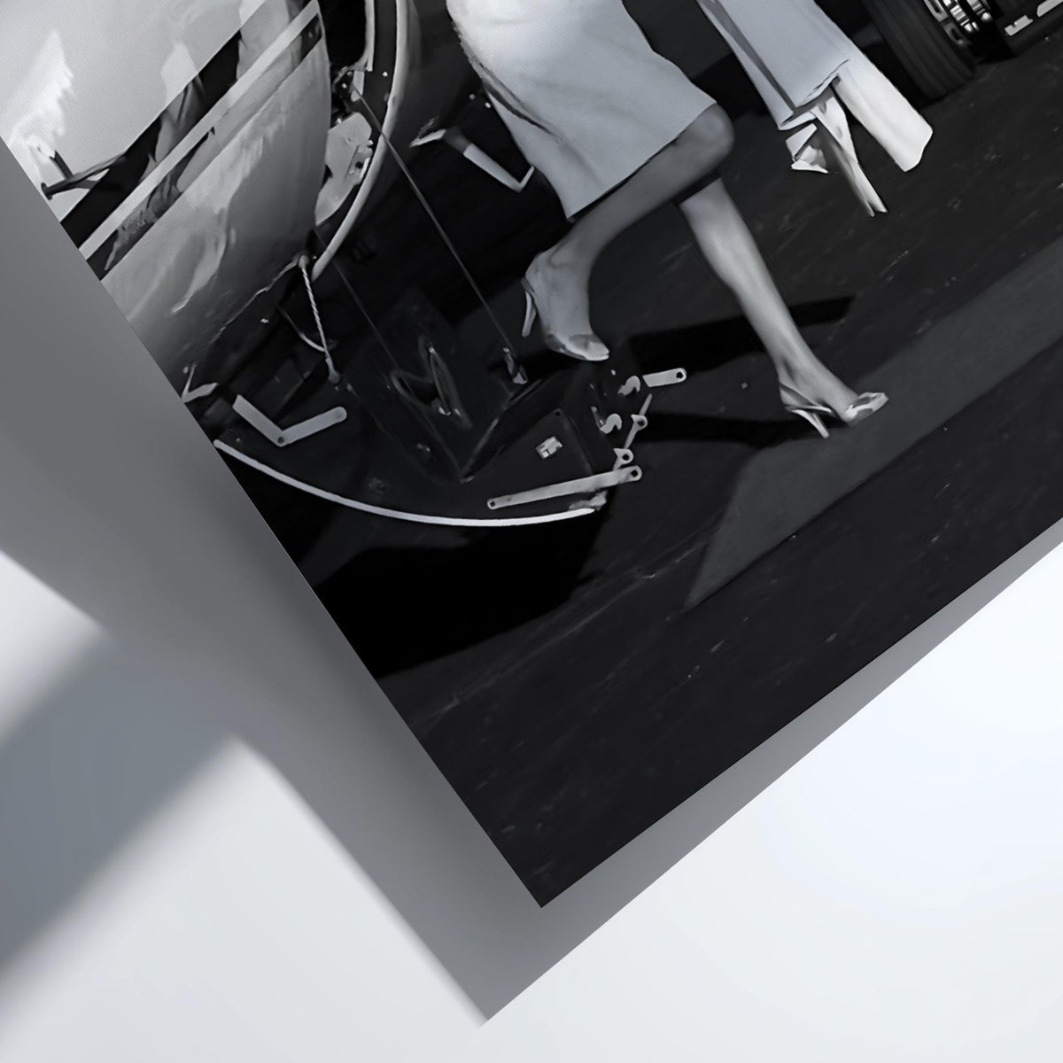 Private Jet Red Carpet Exit Poster | Black and White Photography Print | Vintage Luxury Lifestyle Wall Art | Retro Travel Decor