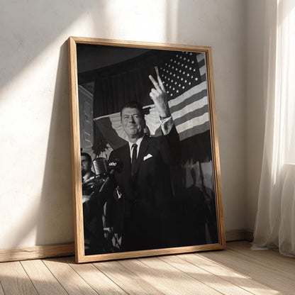 Historic Flag Rally Poster | Black and White Photography Print | Vintage Political History Wall Art | Retro Documentary Decor