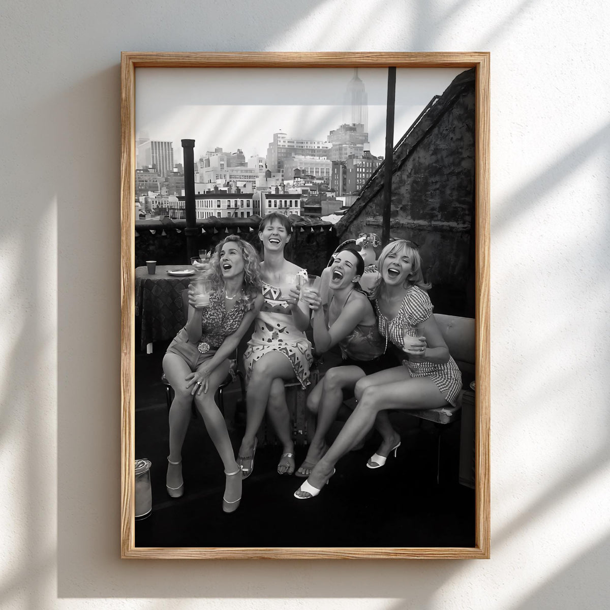 Rooftop Girls NYC Skyline Poster | Black and White Photography Print | Vintage City Wall Art | Retro Urban Lifestyle Decor