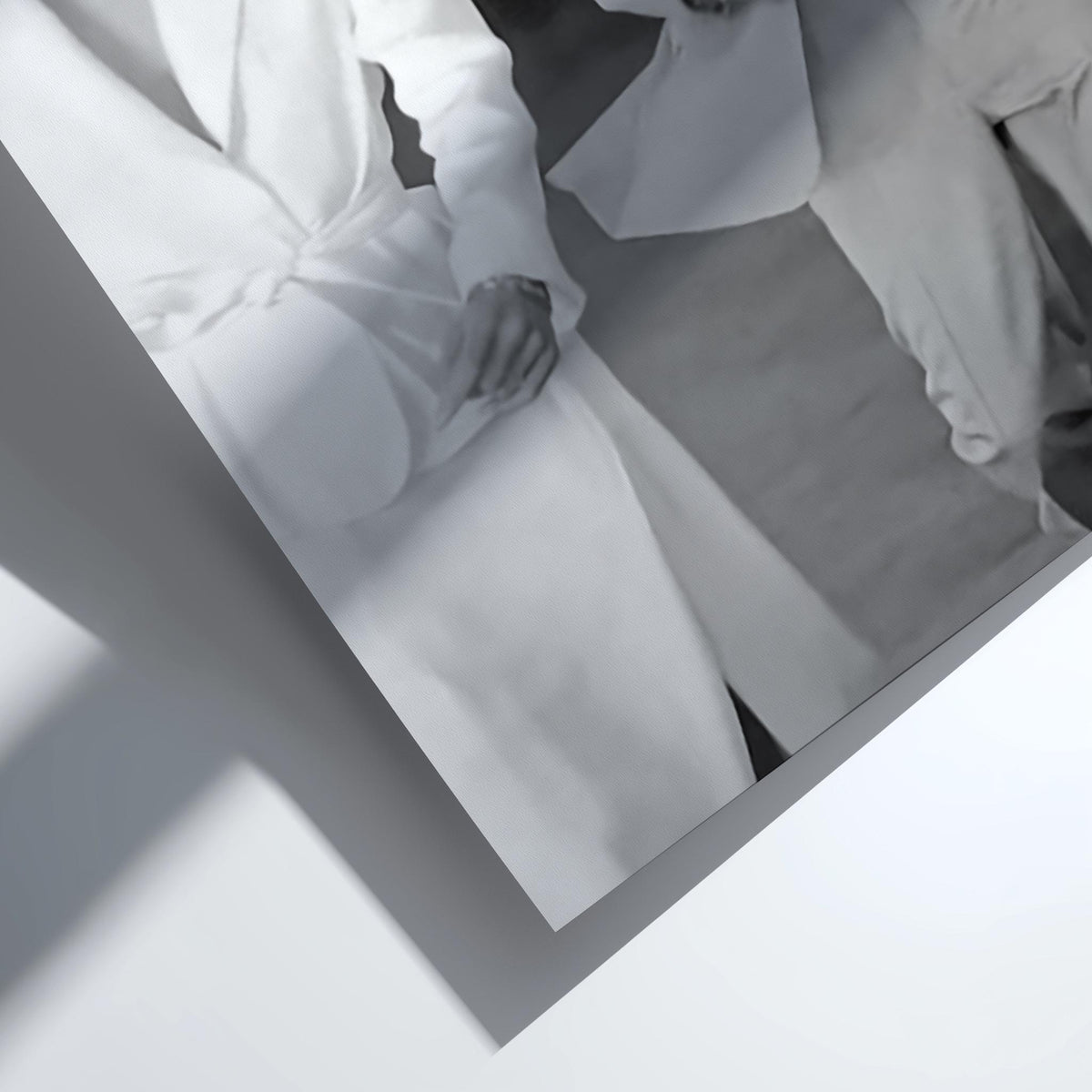 White Suits Duo Poster | Black and White Photography Print | Vintage Cinema Style Wall Art | Retro Luxury Fashion Decor