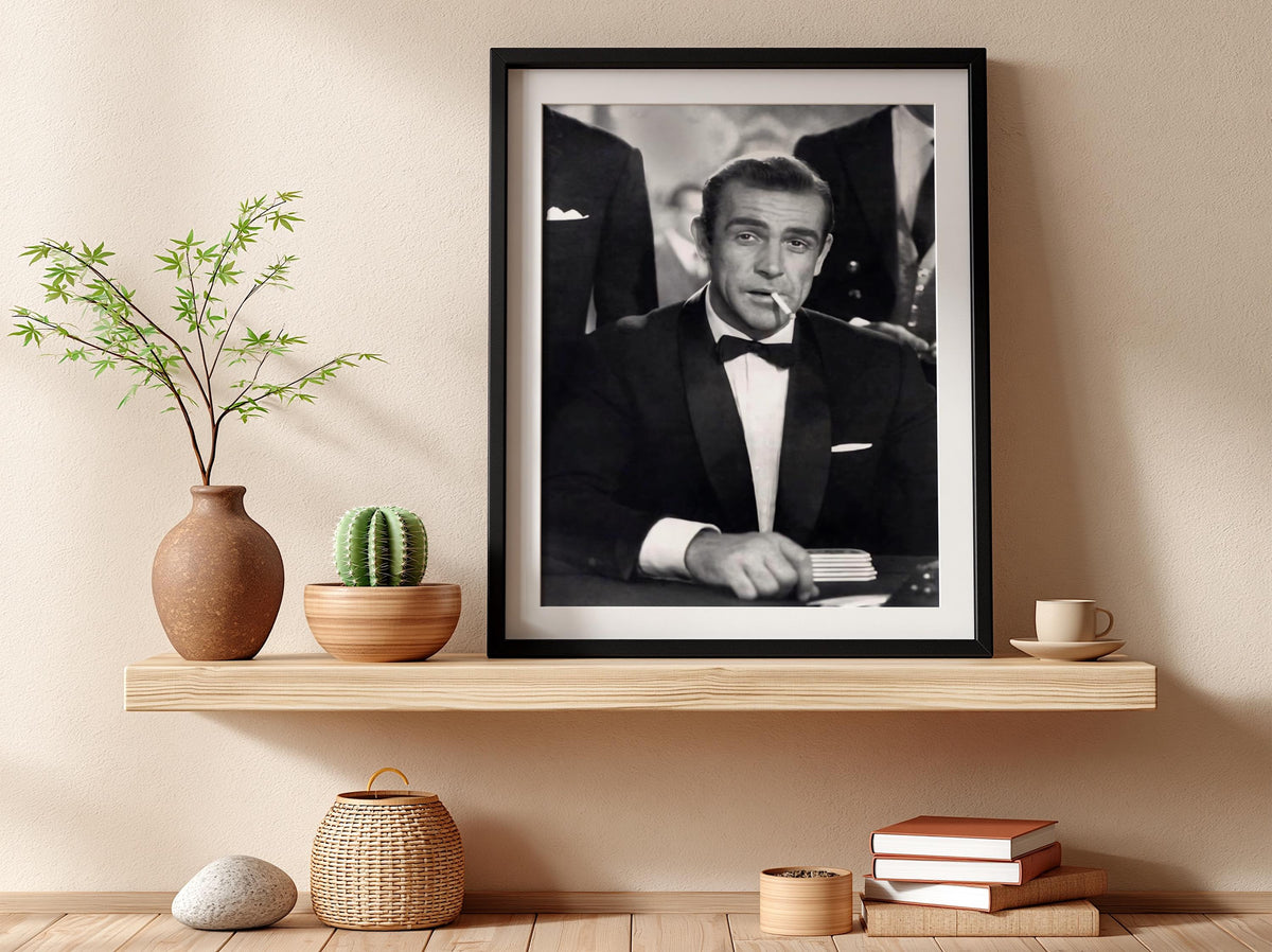 Casino Table Portrait Poster | Black and White Photography Print | Vintage Luxury Wall Art | Retro Classic Lifestyle Decor