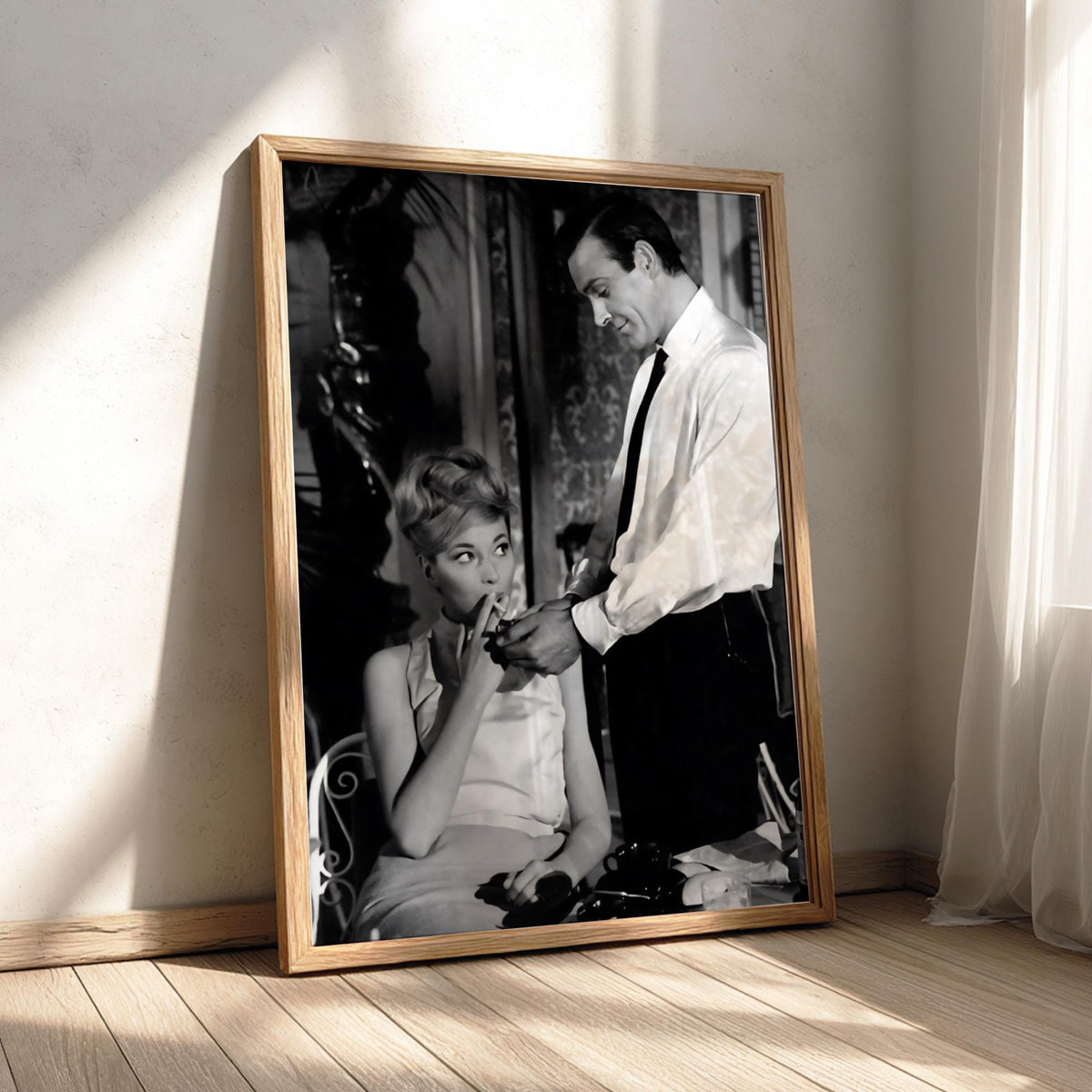 Cigarette Light Portrait Poster | Black and White Photography Print | Vintage Gentleman Wall Art | Retro Classic Lifestyle Decor