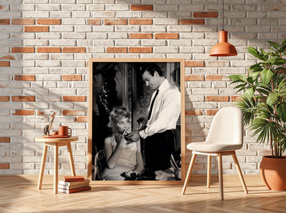 Cigarette Light Portrait Poster | Black and White Photography Print | Vintage Gentleman Wall Art | Retro Classic Lifestyle Decor