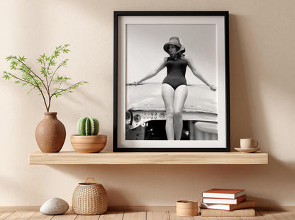 Vintage Yacht Portrait Poster | Black and White Photography Print | Retro Luxury Coastal Wall Art | Classic Lifestyle Decor