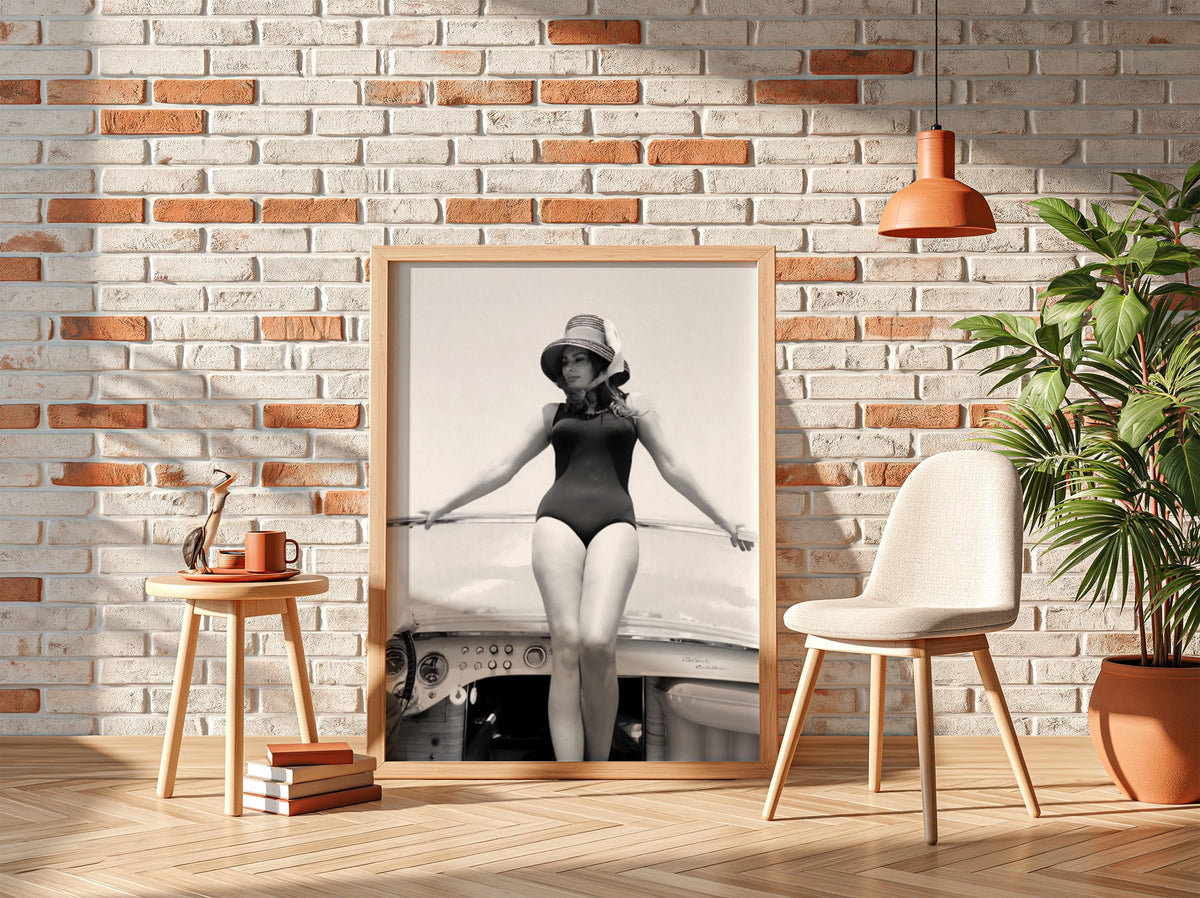 Vintage Yacht Portrait Poster | Black and White Photography Print | Retro Luxury Coastal Wall Art | Classic Lifestyle Decor