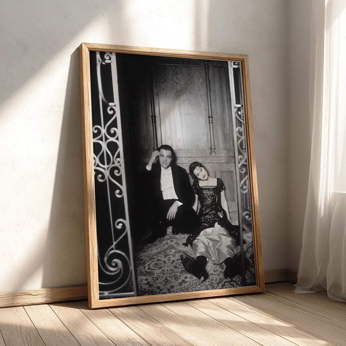Formal Attire Couple Scene Poster | Black and White Photography Print | Vintage Romance Wall Art | Retro Elegant Lifestyle Decor